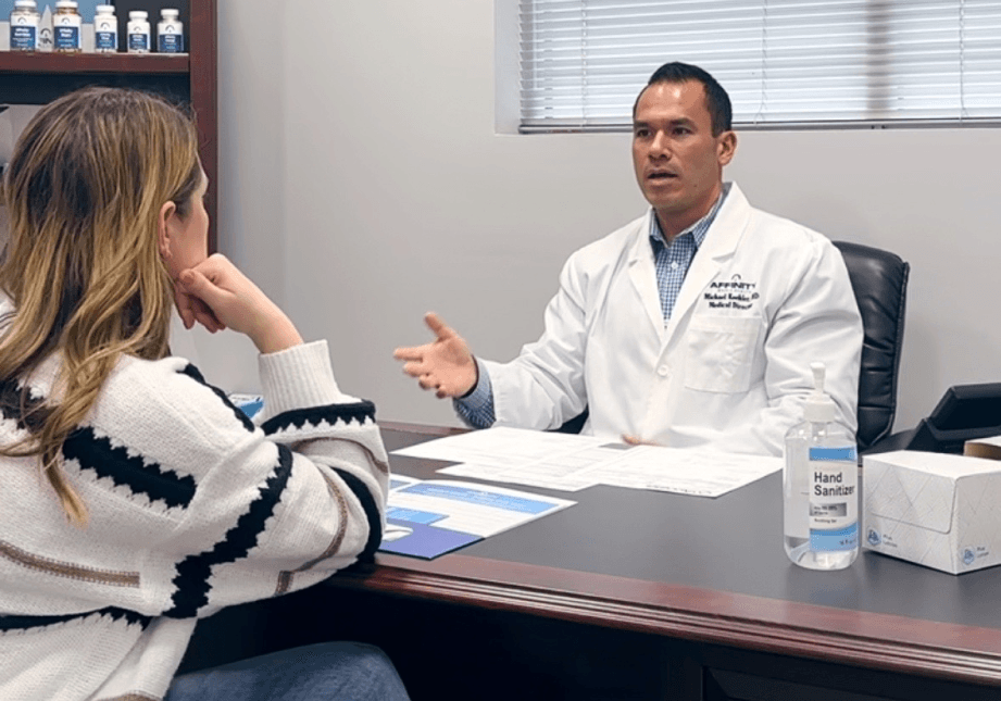 Patient consulting with healthcare provider